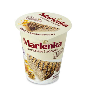 Smetanový jogurt z Valašska MARLENKA med, vlašské ořechy